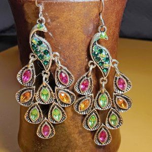 Peacock earrings